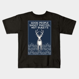 Good people shoot photos, not bullets Kids T-Shirt